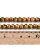 Esfera. Drawbench Style. Olive. 6~6.5 mm. 1 mm perforación. 140 uds hilo aprox.