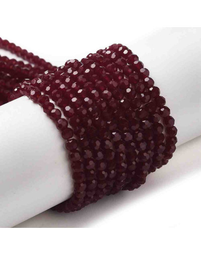 Esfera. Faceteada. 32 caras. FireBrick. 3~3.5 mm diámetro. 0.6 mm perforación. 160 uds hilo aprox.