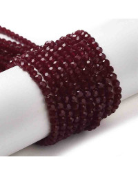 Esfera. Faceteada. 32 caras. FireBrick. 3~3.5 mm diámetro. 0.6 mm perforación. 160 uds hilo aprox.