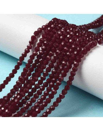 Esfera. Faceteada. 32 caras. FireBrick. 3~3.5 mm diámetro. 0.6 mm perforación. 160 uds hilo aprox.