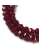 Esfera. Faceteada. 32 caras. FireBrick. 3~3.5 mm diámetro. 0.6 mm perforación. 160 uds hilo aprox.