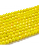 Esfera. Faceteada. 32 caras. Yellow. 3~3.5 mm diámetro. 0.6 mm perforación. 160 uds hilo aprox.