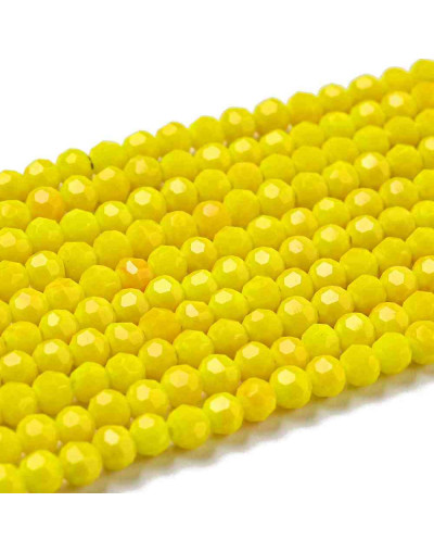 Esfera. Faceteada. 32 caras. Yellow. 3~3.5 mm diámetro. 0.6 mm perforación. 160 uds hilo aprox.