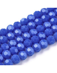 Esfera. Faceteada. 32 caras. Royal Blue. 3~3.5 mm diámetro. 0.6 mm perforación. 160 uds hilo aprox.
