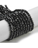 Esfera. Faceteada. 32 caras. Black. 3~3.5 mm diámetro. 0.6 mm perforación. 160 uds hilo aprox.