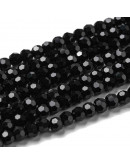 Esfera. Faceteada. 32 caras. Black. 3~3.5 mm diámetro. 0.6 mm perforación. 160 uds hilo aprox.