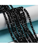 Esfera. Faceteada. 32 caras. Black. 3~3.5 mm diámetro. 0.6 mm perforación. 160 uds hilo aprox.