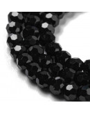 Esfera. Faceteada. 32 caras. Black. 3~3.5 mm diámetro. 0.6 mm perforación. 160 uds hilo aprox.