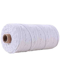 Hilo de algodón para macramé. 3 milímetros grosor. Color: WHITE. 100 metros. 1 cono.