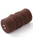 Hilo de algodón para macramé. 3 milímetros grosor. Color: SADDLE BROWN. 100 metros. 1 cono.