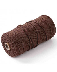 Hilo de algodón para macramé. 3 milímetros grosor. Color: SADDLE BROWN. 100 metros. 1 cono.