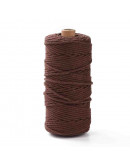 Hilo de algodón para macramé. 3 milímetros grosor. Color: SADDLE BROWN. 100 metros. 1 cono.