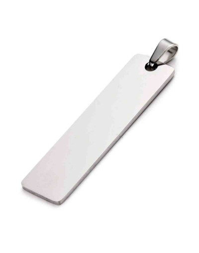 Blank Stamping. Rectángulo. Acero inoxidable. Color Plateado. 48x12x1,4 mm. 3x6 mm cierre. 1 ud.