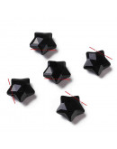 Obsidiana. Estrella faceteada. 13,5x14,5x6,5 mm. 0,8 mm perforación. 1 ud.