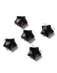 Obsidiana. Estrella faceteada. 13,5x14,5x6,5 mm. 0,8 mm perforación. 1 ud.