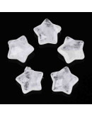 Cuarzo Cristal. Estrella faceteada. 13,5x14,5x6,5 mm. 0,8 mm perforación. 1 ud.