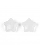 Cuarzo Cristal. Estrella faceteada. 13,5x14,5x6,5 mm. 0,8 mm perforación. 1 ud.