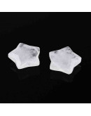 Cuarzo Cristal. Estrella faceteada. 13,5x14,5x6,5 mm. 0,8 mm perforación. 1 ud.