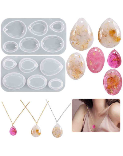 Molde silicona. Para resina. Dijes collar. 1118x65x7 mm. 2 mm perforación. 1 ud.