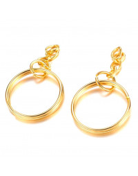 Accesorio para llavero. Aleación de cobre. Color dorado. 28 mm diámetro. Con cadena. 20 uds.