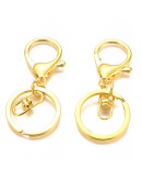 Accesorio para llavero. Aleación de cobre. Color dorado. 68x30 milímetros. 2 unidades.