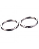 Accesorio para llavero. Acero inoxidable. Color platino. 25 mm diámetro. 2,8 mm grosor. 2 uds.