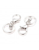 Accesorio para llavero. Aleación de cobre. Color platino. 68x30 milímetros. 2 unidades.