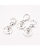 Accesorio para llavero. Aleación de cobre. Color platino. 68x30 milímetros. 2 unidades.