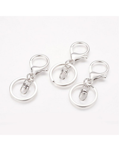 Accesorio para llavero. Aleación de cobre. Color platino. 68x30 milímetros. 2 unidades.