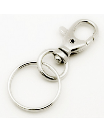 Accesorio para llavero. Aleación de cobre. Color platino. 78x28 milímetros. 2 unidades.