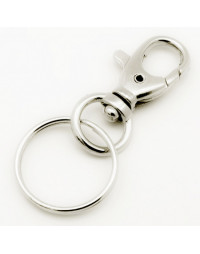 Accesorio para llavero. Aleación de cobre. Color platino. 78x28 milímetros. 2 unidades.