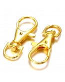 Accesorio para llavero. Aleación de cobre. Color dorado. 35x13 mm. 8,5 mm perforación.  4 unidades.