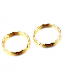 Accesorio para llavero. Aleación de cobre. Color dorado. 25 mm diámetro. 1,5 mm grosor. 10 uds.