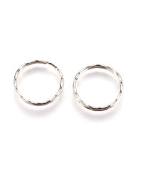 Accesorio para llavero. Aleación de cobre. Color plateado. 25 mm diámetro. 1,5 mm grosor. 10 uds.