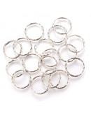 Accesorio para llavero. Aleación de cobre. Color plateado. 25 mm diámetro. 1,5 mm grosor. 10 uds.
