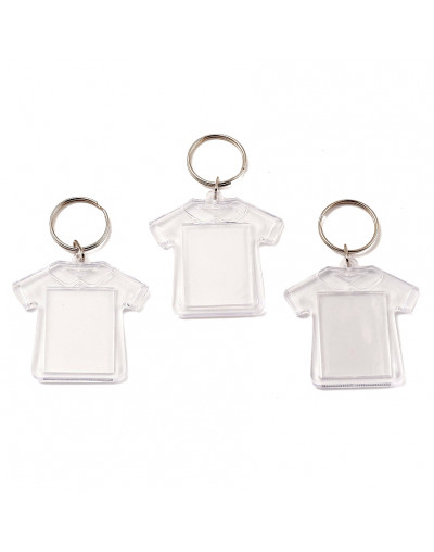 Accesorio para llavero. Camiseta. Acrílico+aleación de cobre. 56x55 milímetros. 5 unidades.