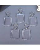 Accesorio para llavero. Rectángulo. Acrílico+aleación de cobre. 55x40 milímetros. 5 unidades.
