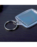 Accesorio para llavero. Rectángulo. Acrílico+aleación de cobre. 55x40 milímetros. 5 unidades.