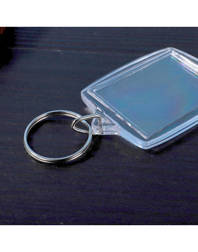 Accesorio para llavero. Rectángulo. Acrílico+aleación de cobre. 55x40 milímetros. 5 unidades.