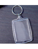 Accesorio para llavero. Rectángulo. Acrílico+aleación de cobre. 55x40 milímetros. 5 unidades.