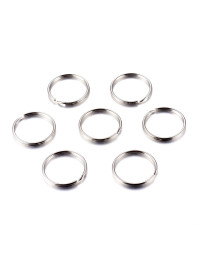 Accesorio para llavero. Aleación de cobre. Color platino. 25 mm diámetro. 2,5 mm grosor. 10 uds.