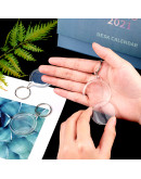 Accesorio para llavero. Moneda. Acrílico+aleación de cobre. 47x42x6 milímetros. 5 unidades.