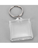 Accesorio para llavero. Cuadrado. Acrílico+aleación de cobre. 44x40x6 milímetros. 5 unidades.