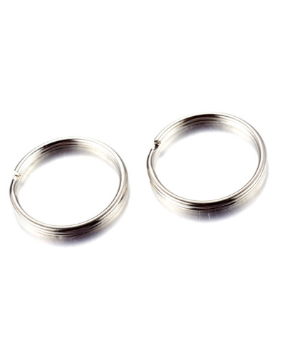 Accesorio para llavero. Aleación de cobre. Color platino. 20 mm diámetro. 2 mm grosor. 30 unidades.