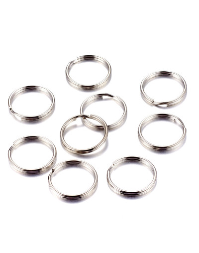 Accesorio para llavero. Aleación de cobre. Color platino. 20 mm diámetro. 2 mm grosor. 30 unidades.