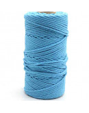 Hilo 100% algodón. Macramé. 4 mm grosor. Color: MOON WHITE BLUE. 100 metros. 1 cono.