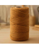 Hilo 100% algodón. Macramé. 4 mm grosor. Color: CARAMEL. 100 metros. 1 cono.