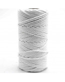 Hilo 100% algodón. Macramé. 4 mm grosor. Color: BLEACHED WHITE. 100 metros. 1 cono.