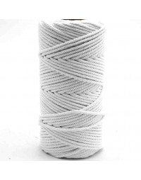Hilo 100% algodón. Macramé. 4 mm grosor. Color: BLEACHED WHITE. 100 metros. 1 cono.