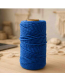 Hilo 100% algodón. Macramé. 4 mm grosor. Color: SAPPHIRE BLUE. 100 metros. 1 cono.